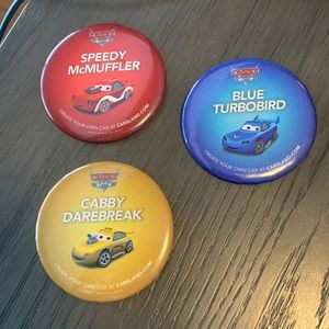 Set of 3 Disneyland Carsland button/pins